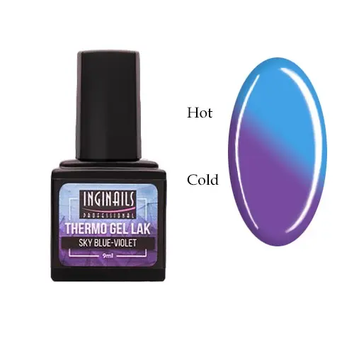 Coloured thermo gel polish Inginails Professional - Sky Blue-Violet