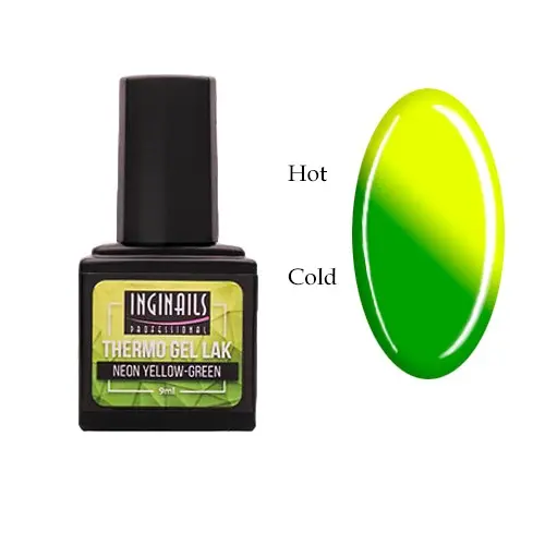 Coloured thermo gel polish Inginails Professional - Neon Yellow-Green