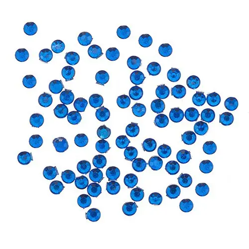 Nail art decorations 1,5mm - 20pcs round rhinestones in bag, blue