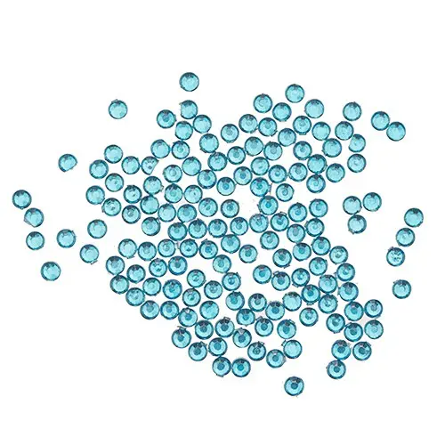 Nail art decorations 1,5mm - 20pcs round rhinestones in bag, turquoise-blue