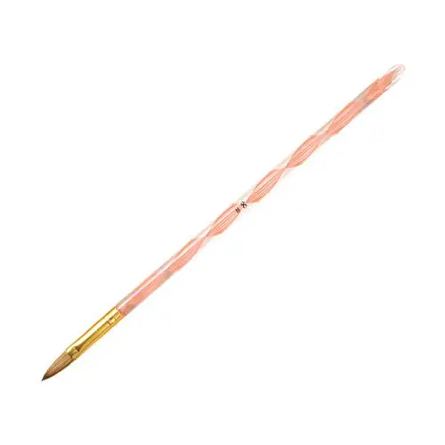 Size 8 professional brush for acrylic system - pink perspex handle 