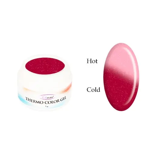 Thermo colour gel - ROSE RED GLITTER/LIGHT APRICOT GLITTER, 5g
