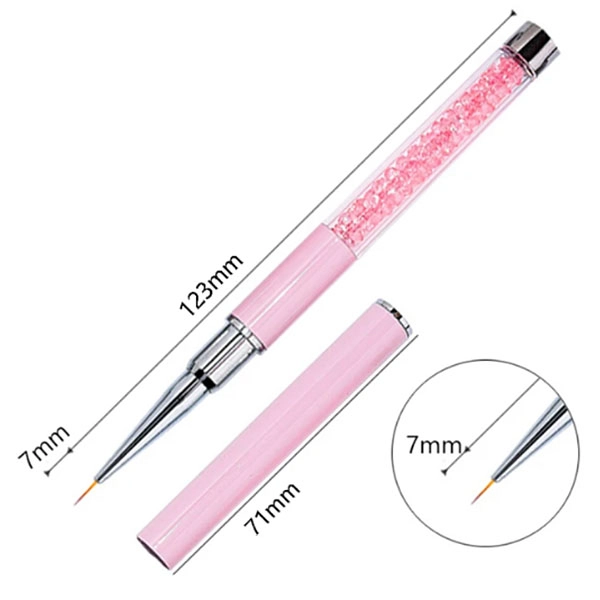 Brush for nail art, pink - 7mm