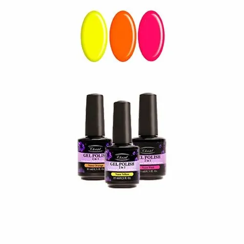 Christel Kit of 3 high-quality gel nail polishes 2in1 - neon