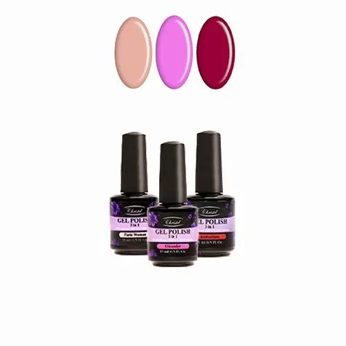 Christel Kit of 3 high-quality gel nail polishes 3in1 - pastel