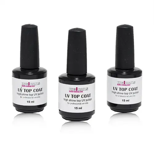 UV Top Coat – top UV nail polish with shine Inginails, 3pcs