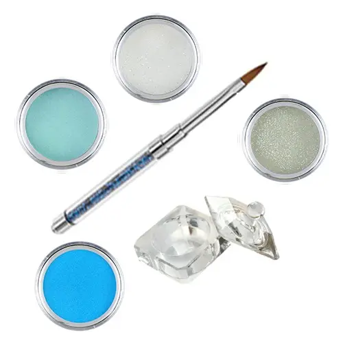 Blue-Green kit-Inginails - Coloured acrylic kit of acrylic powders for nail art 
