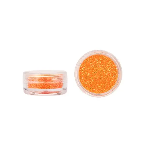 Nail art powder - orange with glitters