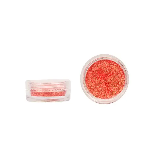 Nail art powder - chilli red with glitters