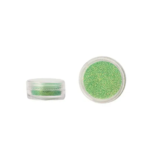 Nail art powder - green with glitters