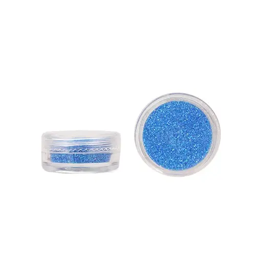 Nail art powder - azure blue with glitters