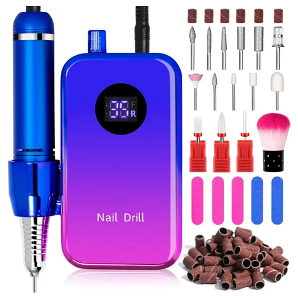 Cordless nail drill - blue and pink