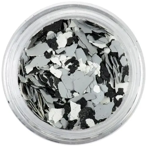 Randomly shaped confetti flakes - white, grey, black