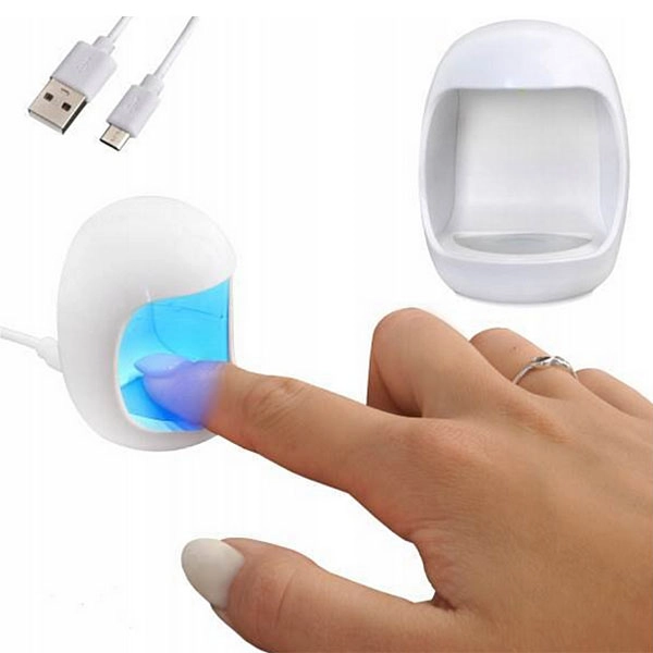 Mini LED/UV lamp for gel nails, white - 3W