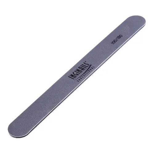 Inginails Professional Nail file, grey board with black centre, washable and disinfectant friendly 100/180