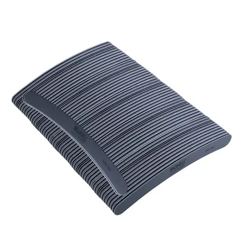 50pcs - Inginails Professional Nail file, grey banana design with black centre, washable and disinfectant friendly 100/180