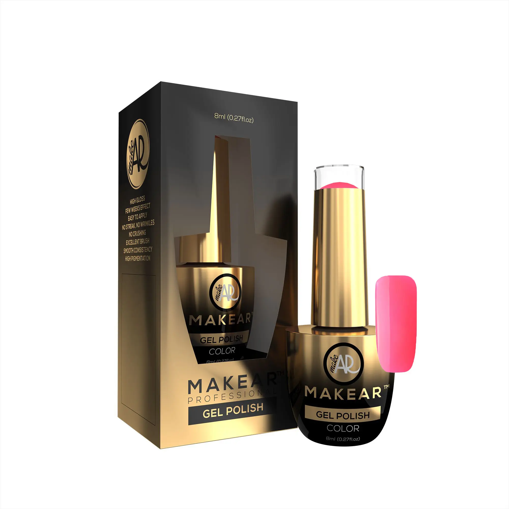 Makear Colour gel nail polish – Neon pink – N03, 8ml