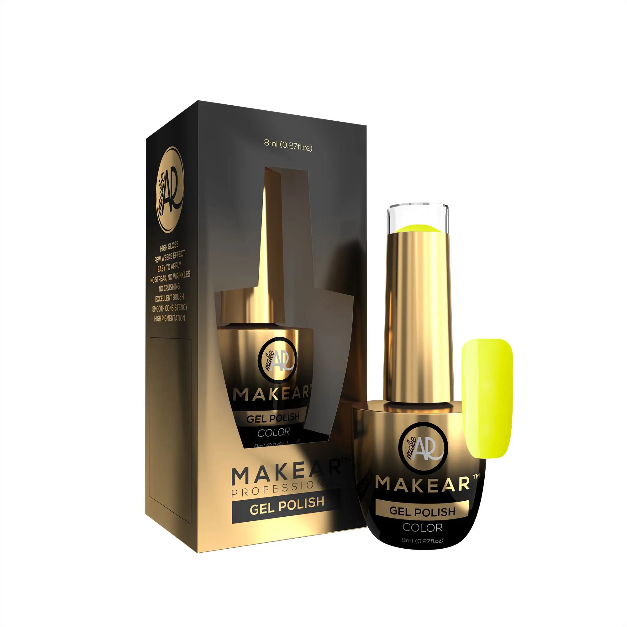 Makear Colour gel nail polish – Neon Yellow – N06, 8ml