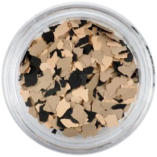 Randomly shaped confetti flakes - beige, brown, black