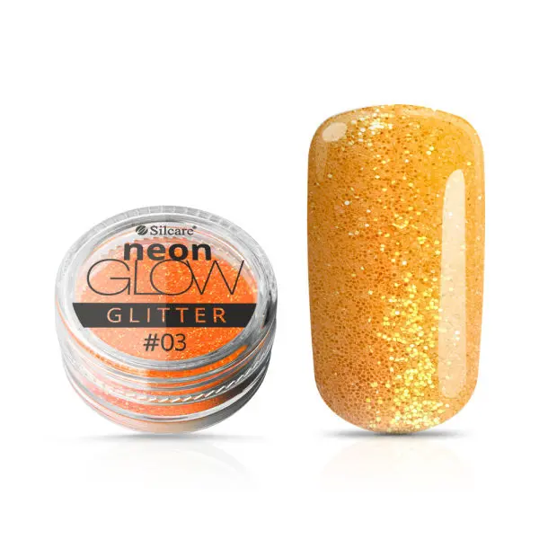 Decorative nail powder, Neon Glow Glitter, 03 – Orange, 3g