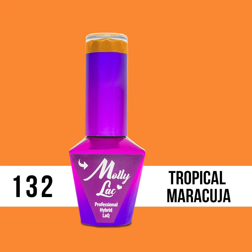MOLLY LAC UV/LED gel varnish Bubble Tea -  Tropical Maracuja 132, 10ml
