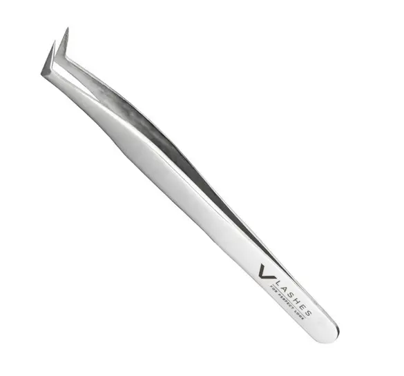 Professional tweezers for eyelashes - curved into L shape - TW003