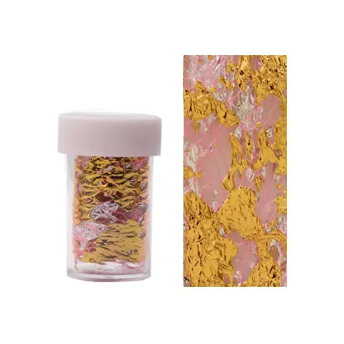 Decorative nail foil - gold with pink net