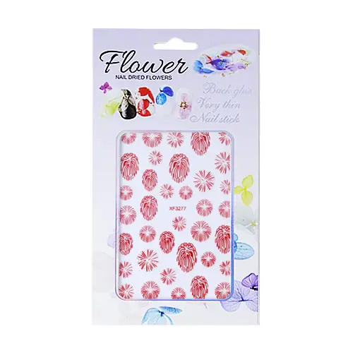 Self-adhesive nail stickers - XF3277 - red