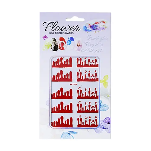 Self-adhesive nail stickers - XF3278 - red