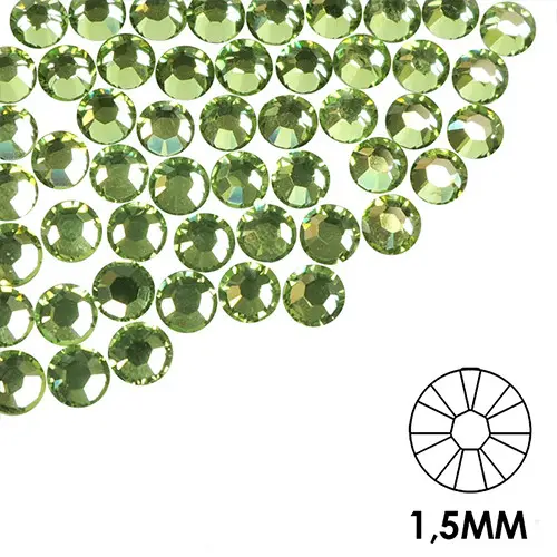 Decorative nail stones - 1,5 mm - green, 50 pcs