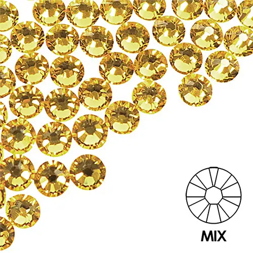 Decorative nail stones - MIX - gold color, 100pcs