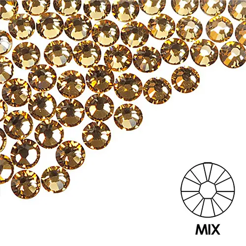 Decorative nail stones - MIX - golden, 100pcs