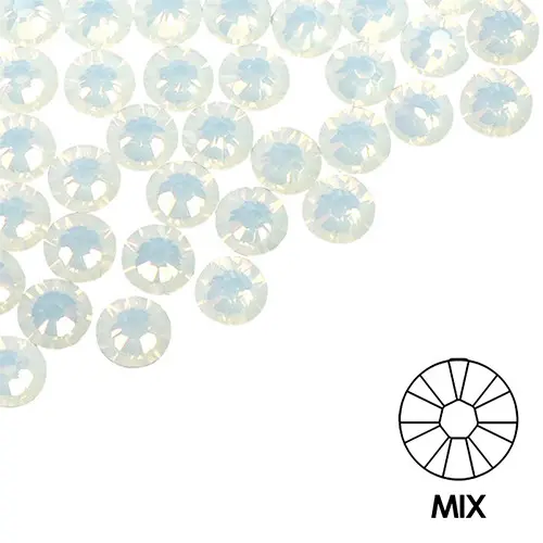 Decorative nail stones - MIX - white, 100pcs