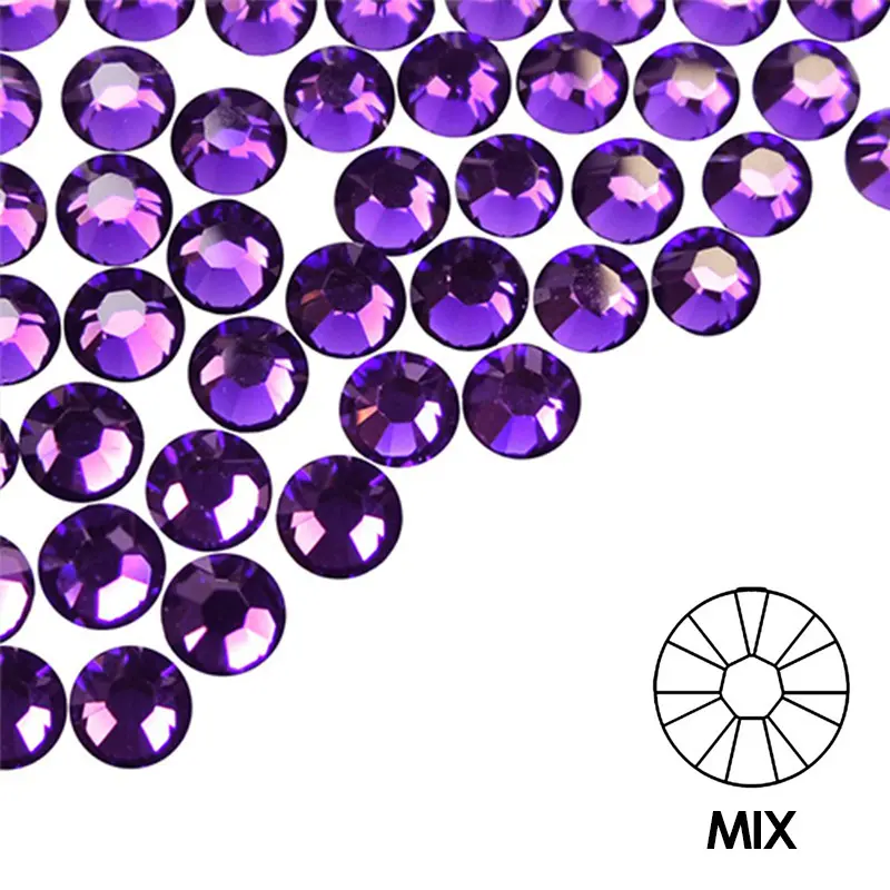 Decorative nail stones - MIX - purple, 100pcs