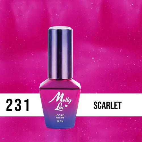 MOLLY LAC UV/LED gel polish Glowing Time - Scarlet 231, 10ml