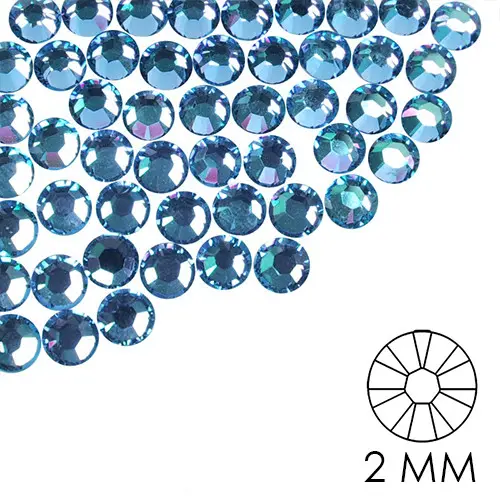 Decorative nail stones - 2mm - light blue, 50pcs