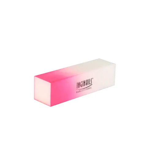 Inginails Professional Nail buffer block - pink ombre, 120/120 - 4-sided