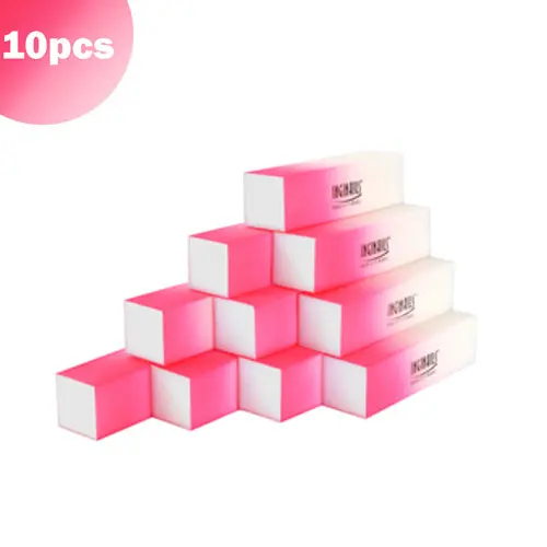 Inginails Professional Nail buffer block - pink ombre, 120/120 - 4-sided