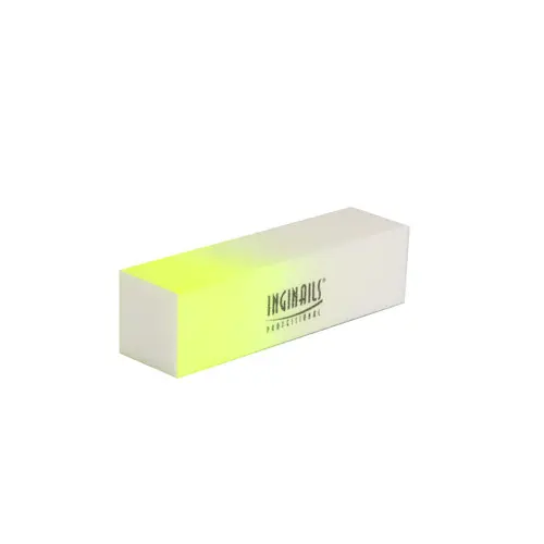 Inginails Professional Nail buffer block - yellow ombre, 120/120 - 4-sided