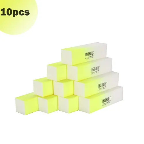 Inginails Professional Nail buffer block - yellow ombre, 120/120 - 4-sided