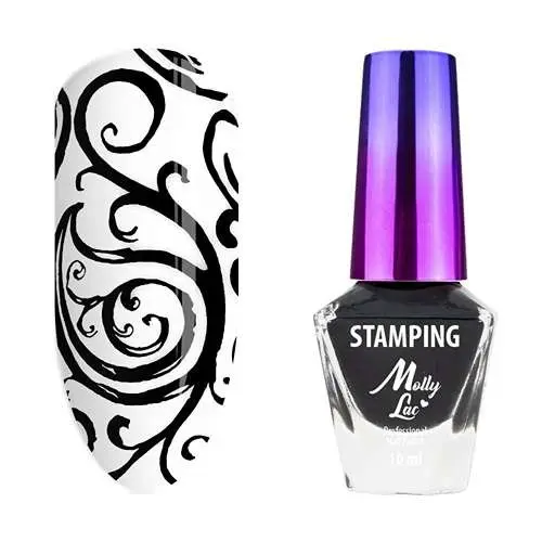 Stamping nail varnish, Molly Lac – black, 10ml