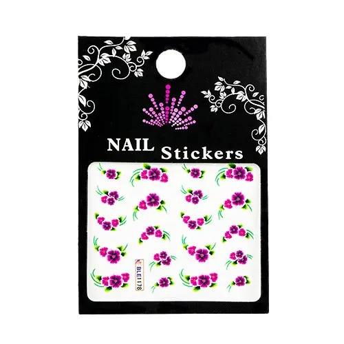 Flower water stickers with leaves – two-colour combination