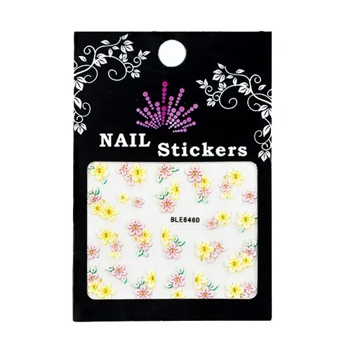 3D stickers for nails – flowers with leaves