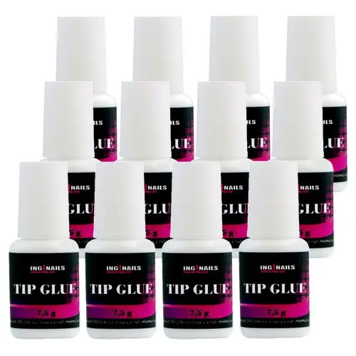 Nail glue with brush Inginails 7,5g - clear, 12pcs