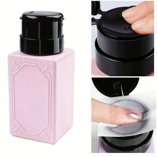 Pump bottle with plastic seal for liquids 150ml - pink