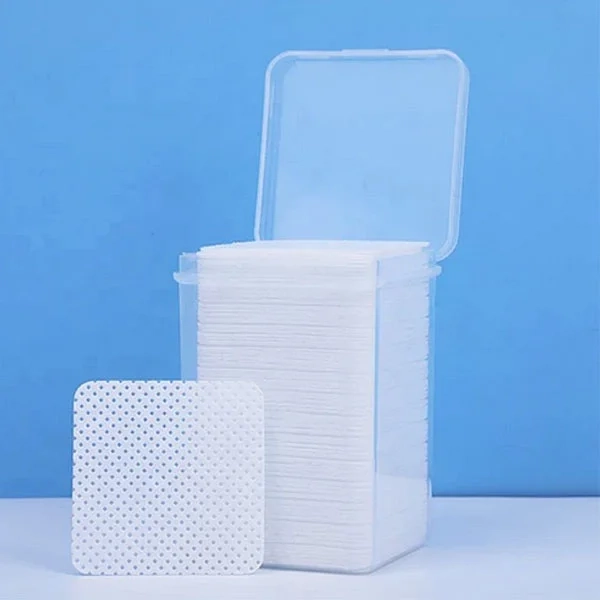 Perforated cotton pads for nails – white, 200pcs