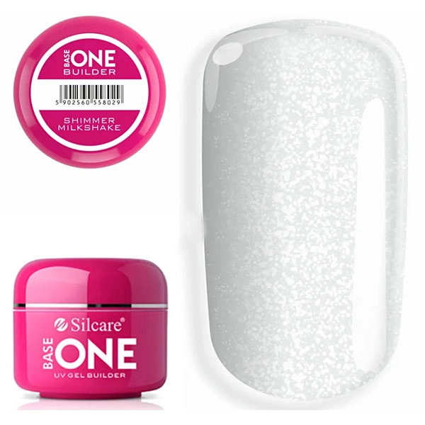 UV builder gel for nails Silcare Base One Gel - Shimmer Milkshake, 50g