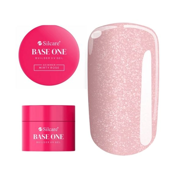 UV builder gel for nails Silcare Base One Gel – Shimmer Misty Rose, 50g
