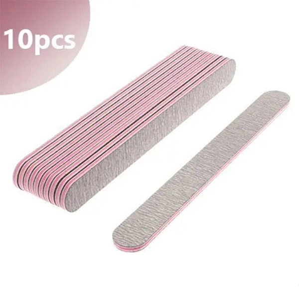 10pcs - Nail file zebra with pink centre - straight, 100/100