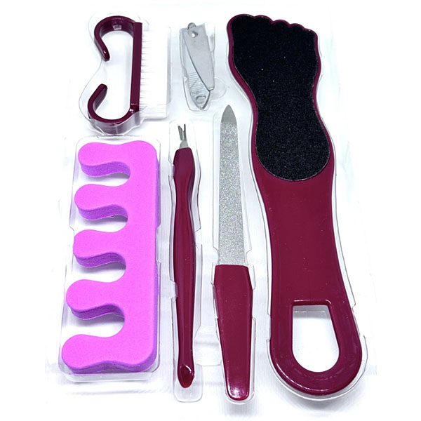 Pedicure set - pink, 6pcs